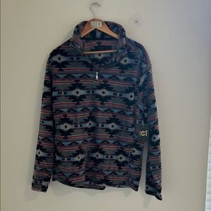 Men's Patterned Sweater - Gray and Black